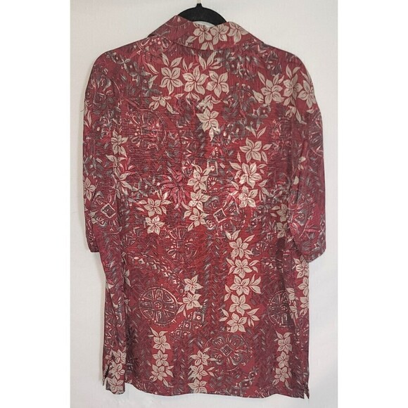 Caribbean Silk Button Down Shirt - Size L - Picture 3 of 9